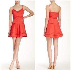 PARKER 'Gunther' Fit & Flare Dress Salsa Sz Medium Feminine Summer Spring